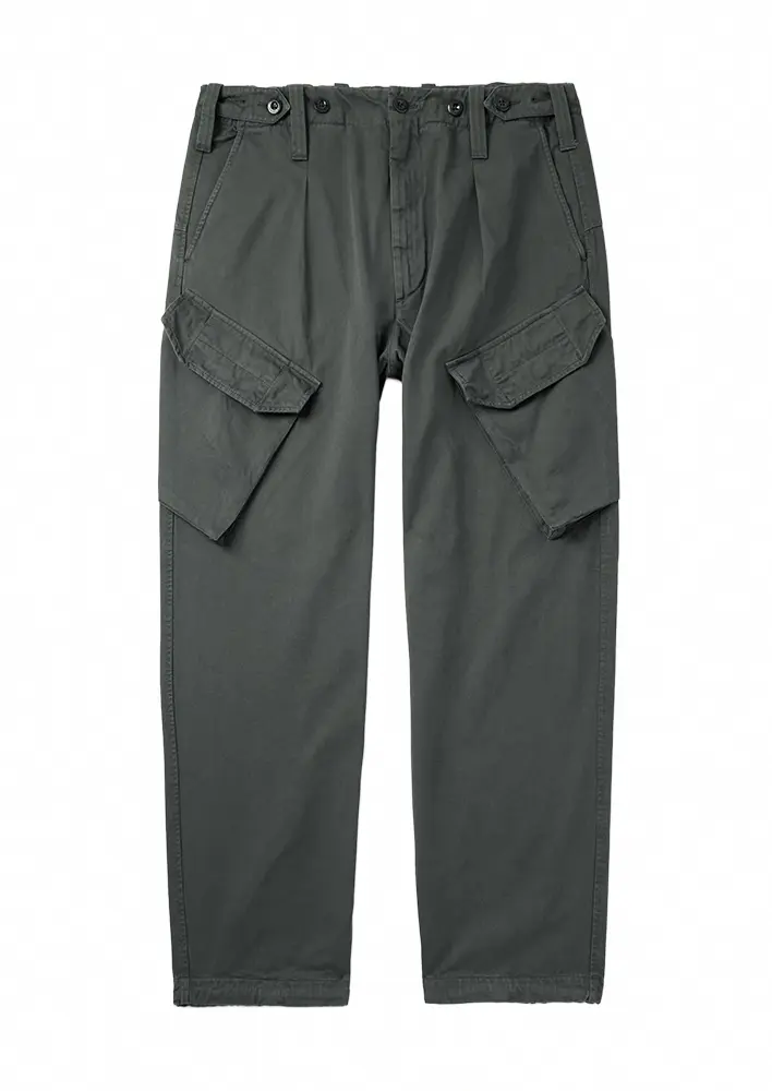 Mr Porter C.P. Company Gray Wide Leg Pleated Cotton Gabardine Cargo Trousers