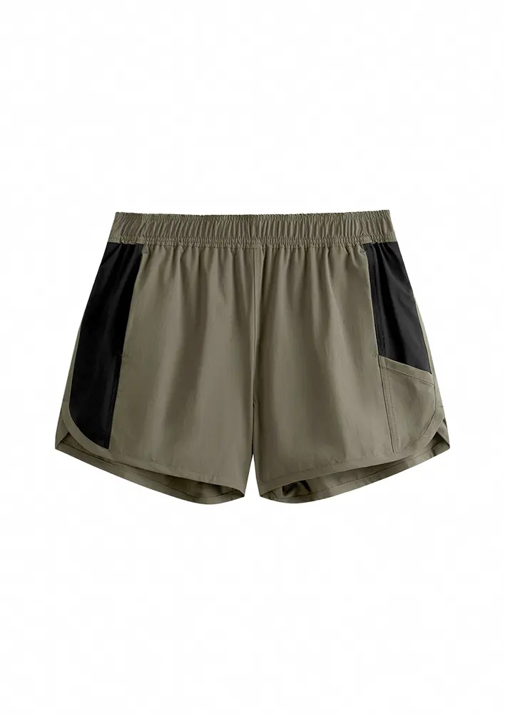 Venroy Panelled Stretch Swim Short Smokey Olive Black