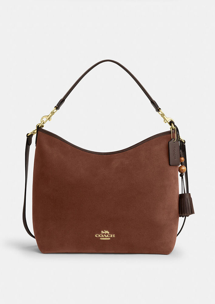 Coach Outlet Suede Laurel Large Shoulder Bag $598.80