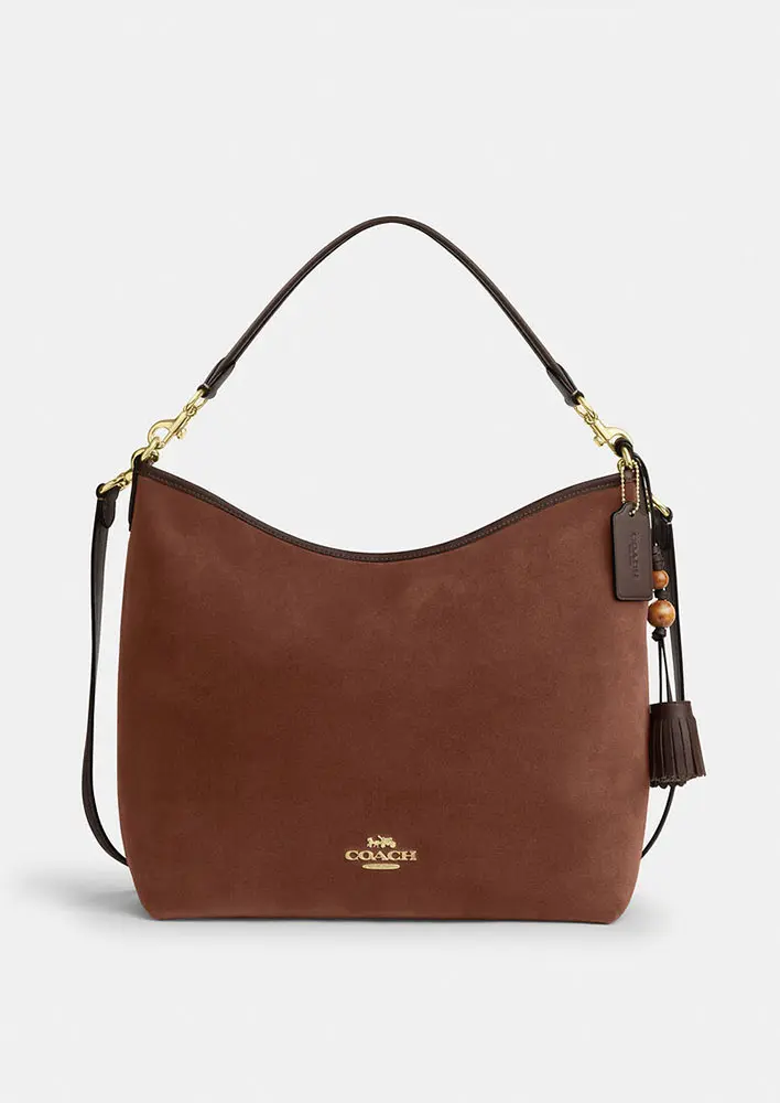 Coach Outlet Suede Laurel Large Shoulder Bag $598.80
