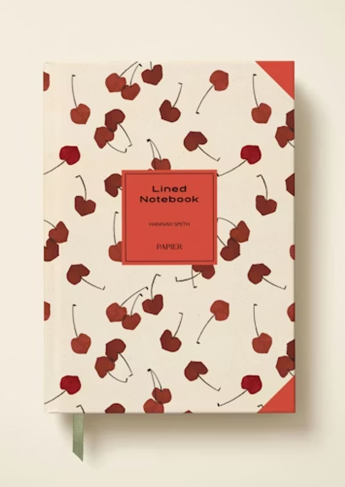 Papier Cherry Hearts Hardback Lined Notebook $48
