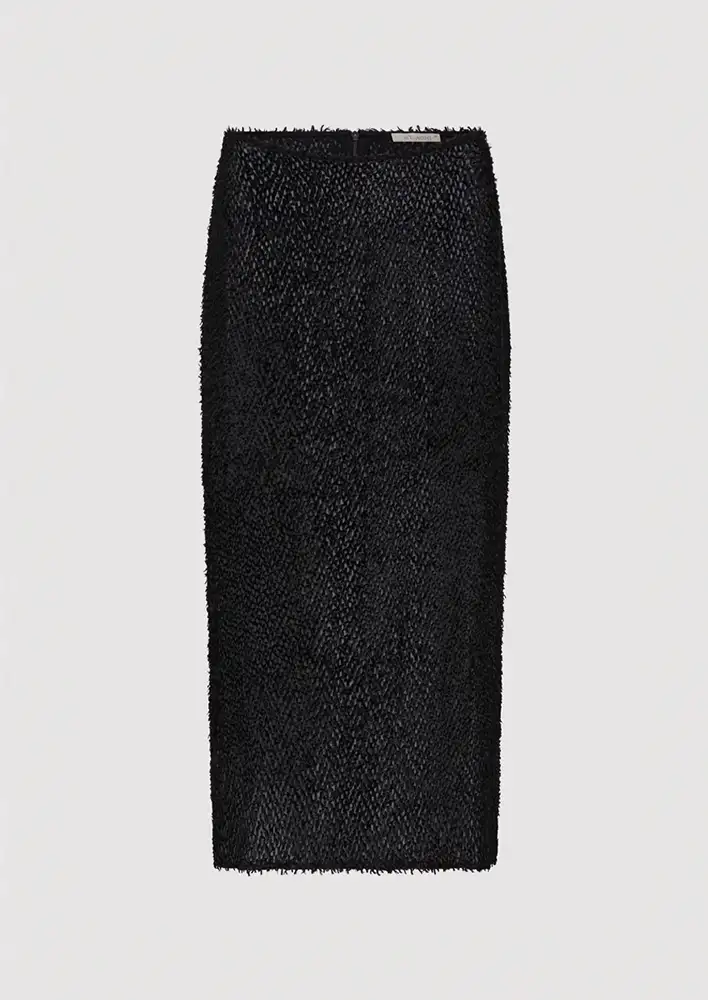 St. Agni Feathered Silk Skirt $479