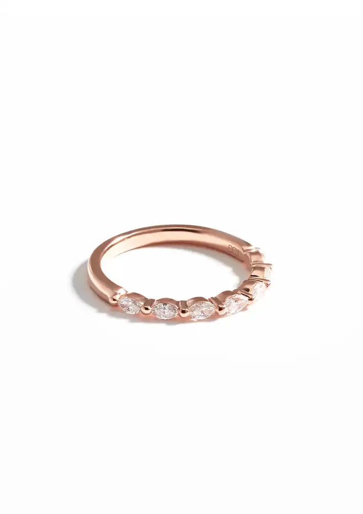 Simon Curwood 9K Rose Gold Marquise Floating Eternity Ring 0.35tdw $3,999