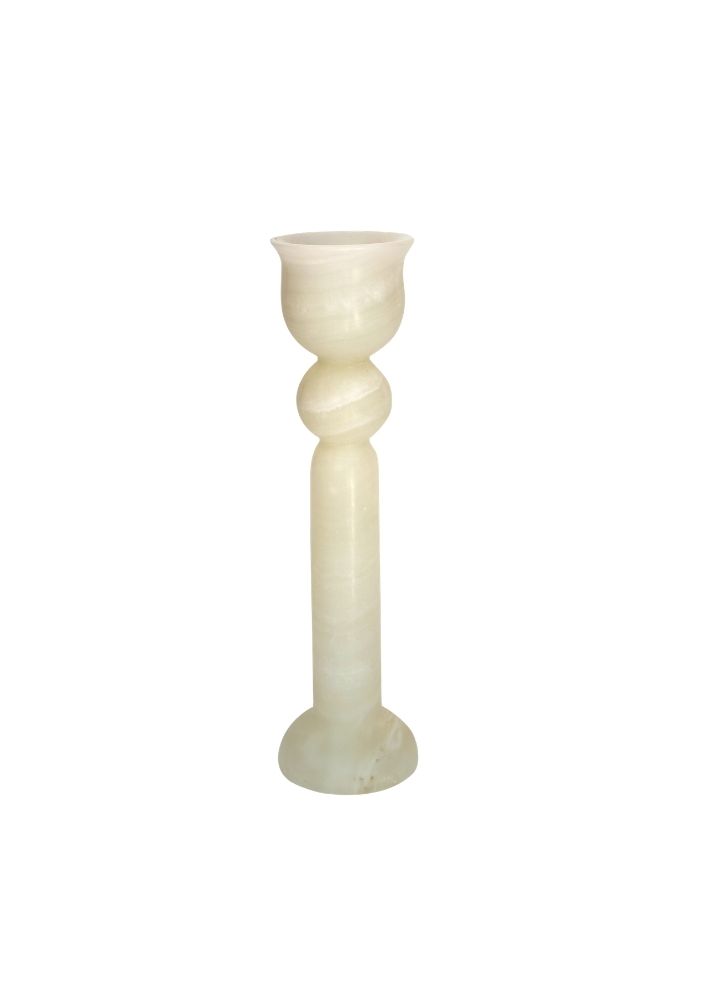 Black-Blaze-Bell-Candle-Holder-Tall-White-Onyx-139