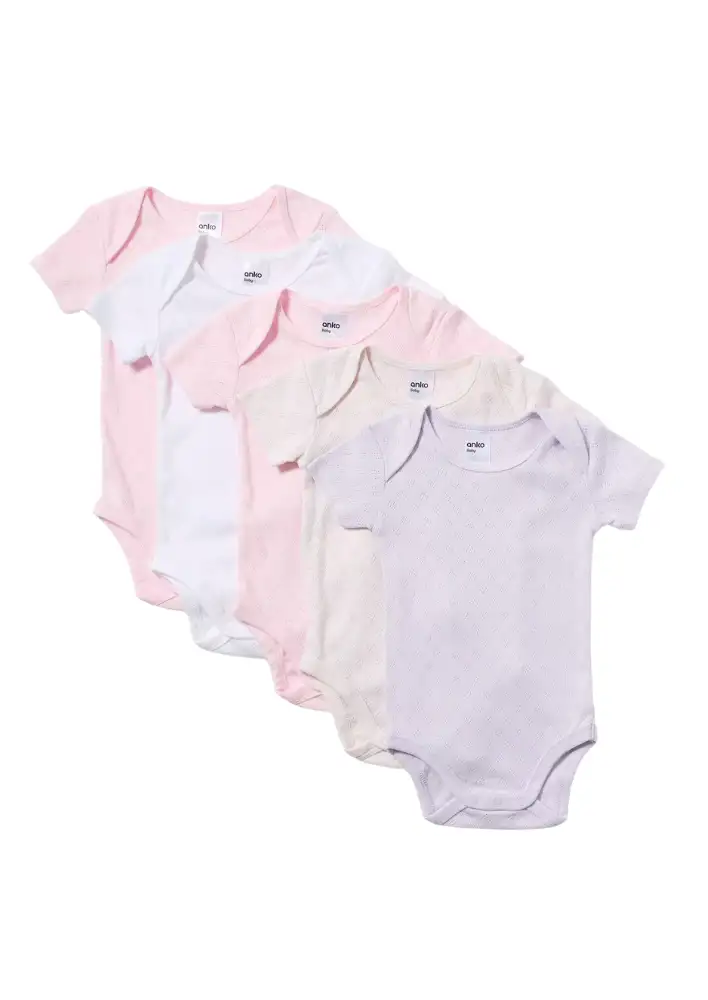Kmart 5 Pack Short Sleeve Bodysuits $16