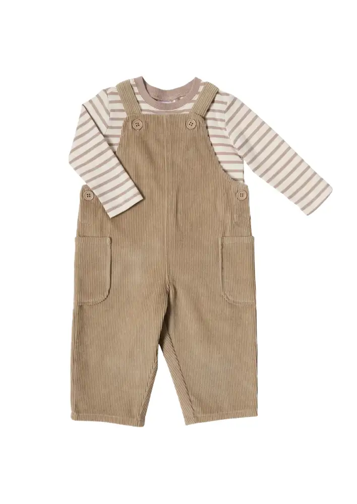Kmart Cotton Long Sleeve Corduroy Dungaree Set $20