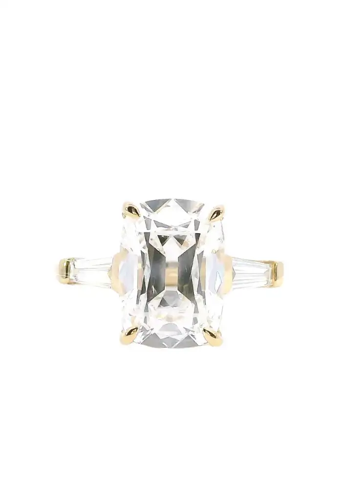 Parker Diamonds Old Mine Cut Diamond Trilogy Antoinette Design with Tapered Baguettes POA