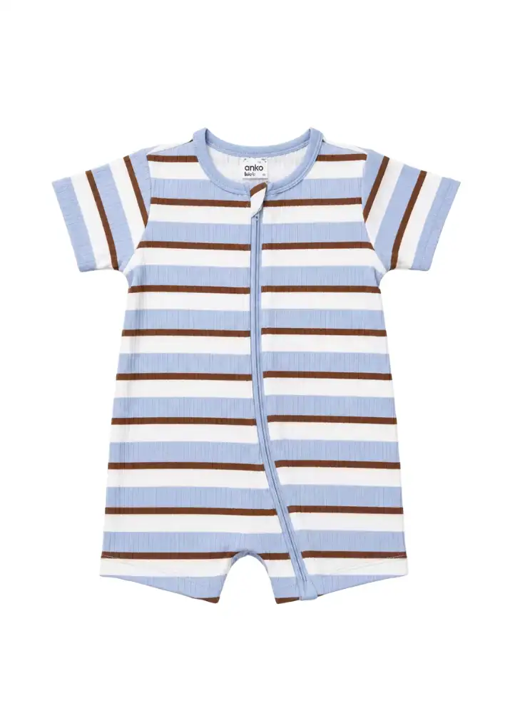 Kmart Short Sleeve Rib Zip Romper $8