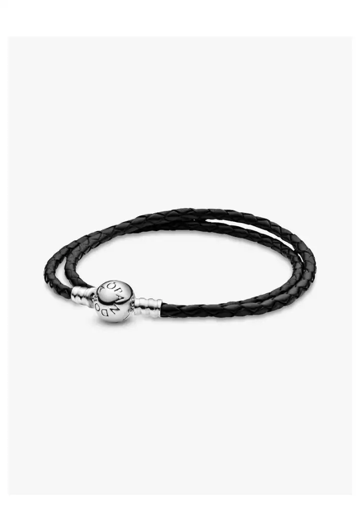 Pandora Double Black Leather Bracelet $99