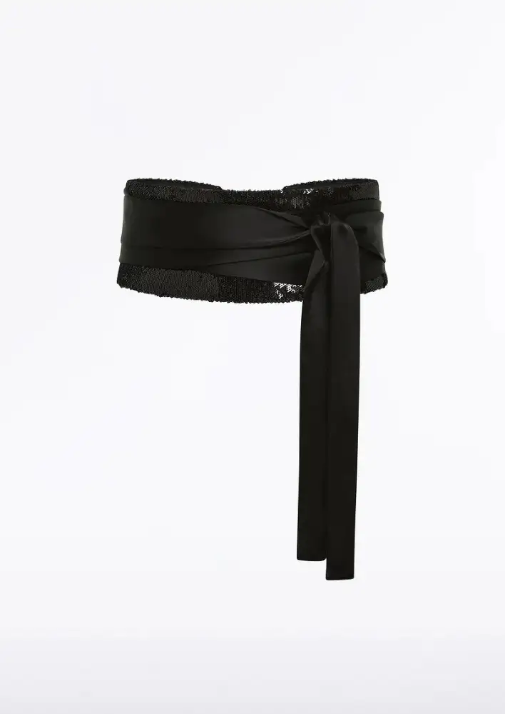 Carla Zampatti Black Liquid Sequin Cummberbund $399