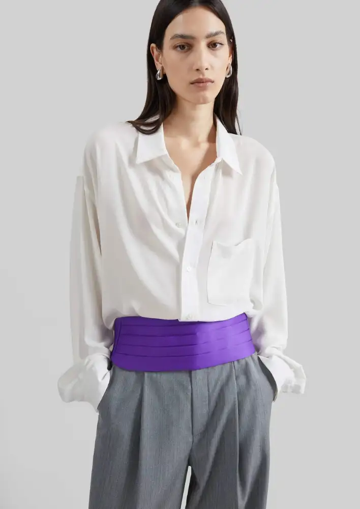 The Frankie Shop Bellano Satin Cummerbund Belt $234.36