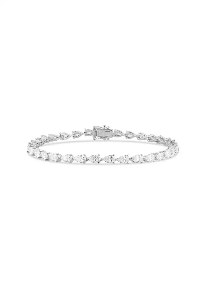GS Diamonds Tennis Bracelet with Pear Lab Grown 5.23ct Total Weight $7,400