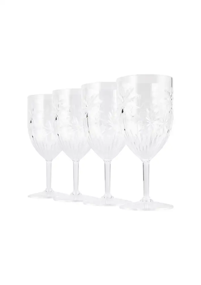 Target Anko 4 Clear Palm Acrylic Wine Glasses $9