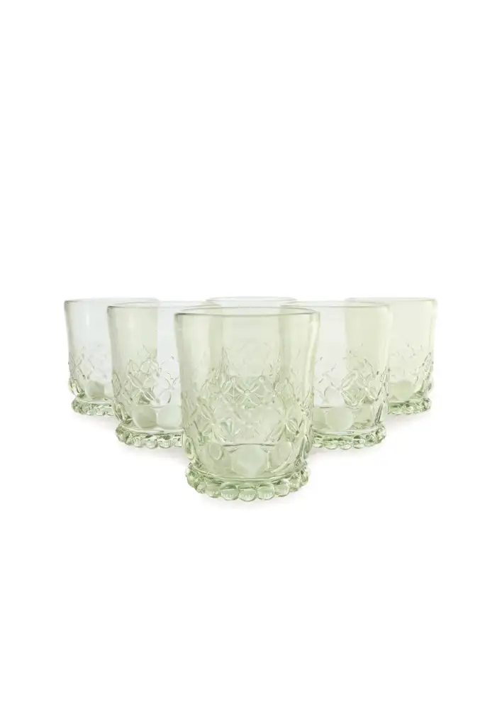 Target Anko 6 Green Flora Tumbler Glasses $14