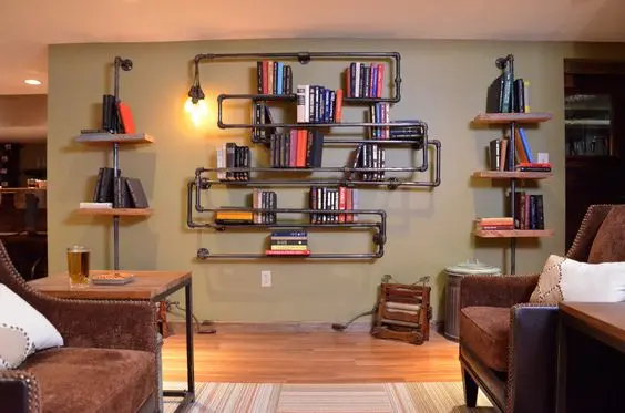How to Style a Bookshelf, pipes, bookshelf, bookshelves, pipes bookshelf, pipework bookshelf, decor, styling ideas, books, reading, industrial bookshelf