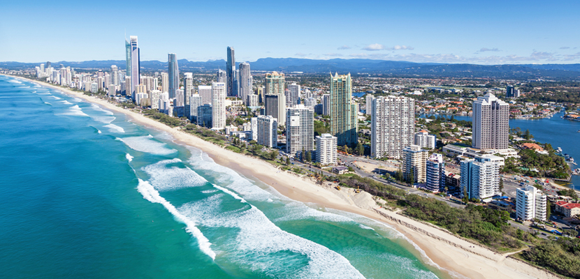 Aerial view of Gold Coast, Queensland, Australia