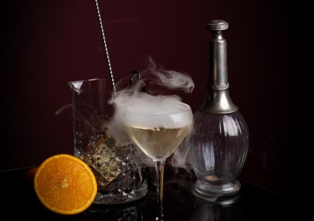 cocktail with dry ice