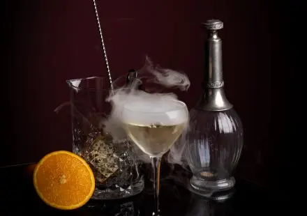 cocktail with dry ice