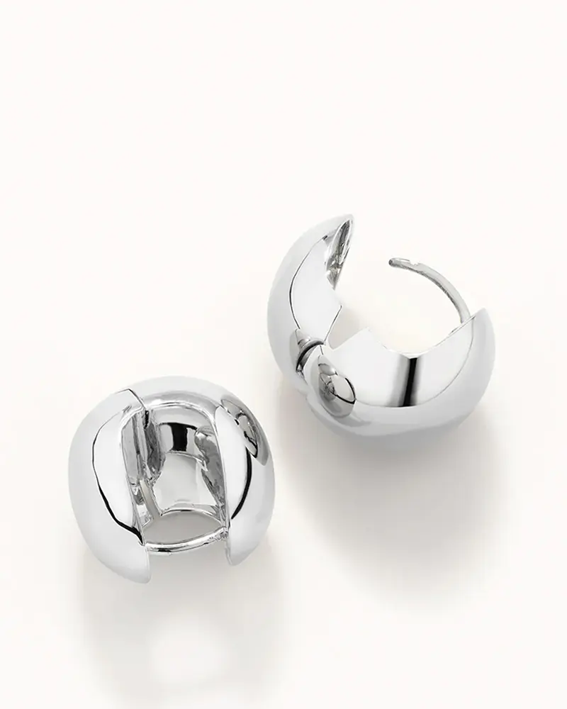 Medley-Jewellery-Chunky-Ball-Huggie-Earrings-In-SIlver-170.00-