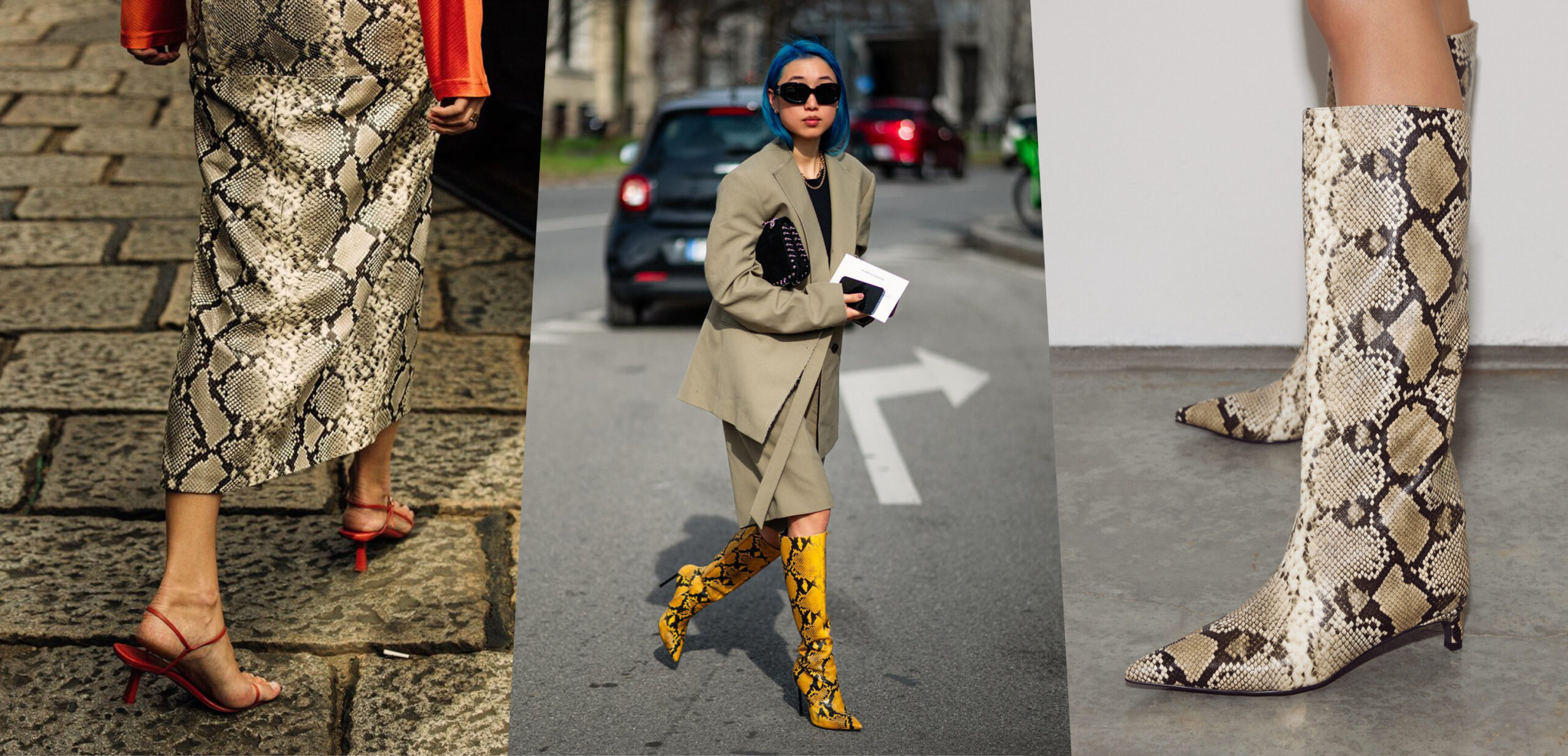new look snake print boots