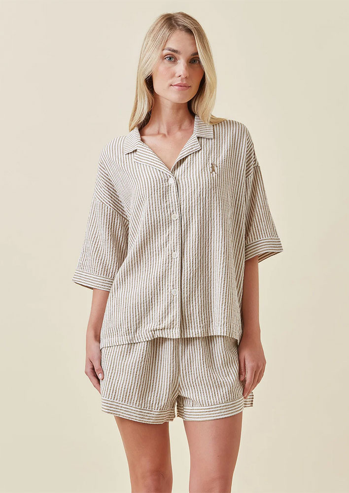 Karen-Walker-Karen-Walker-Seersucker-Stripe-Boxer-PJ-Set-129.95