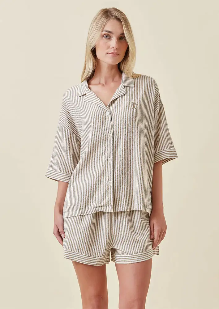 Karen-Walker-Karen-Walker-Seersucker-Stripe-Boxer-PJ-Set-129.95